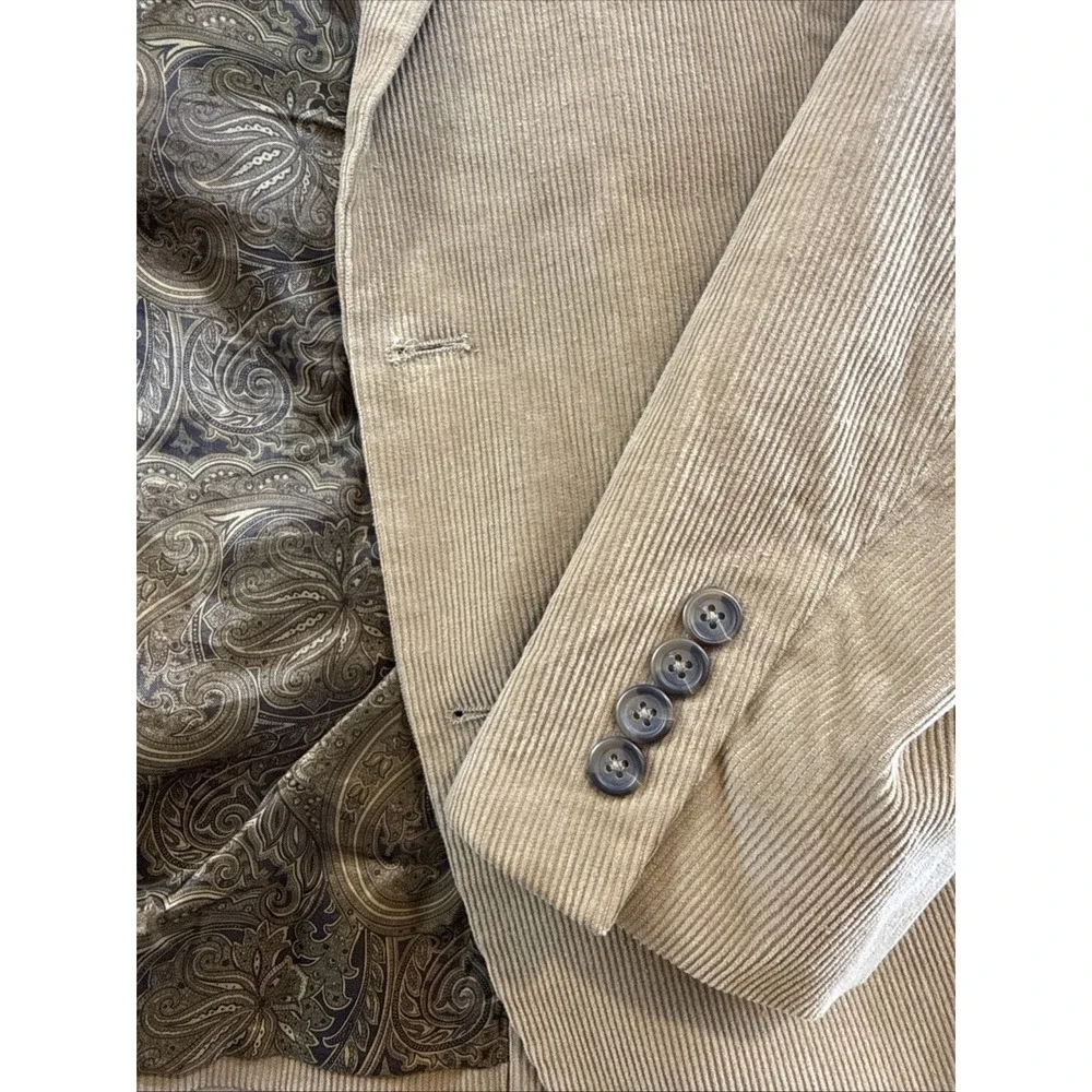 Vintage Chaps Corduroy Blazer 44R, 100% Cotton, Brown, 2 button, Sport's Coat
